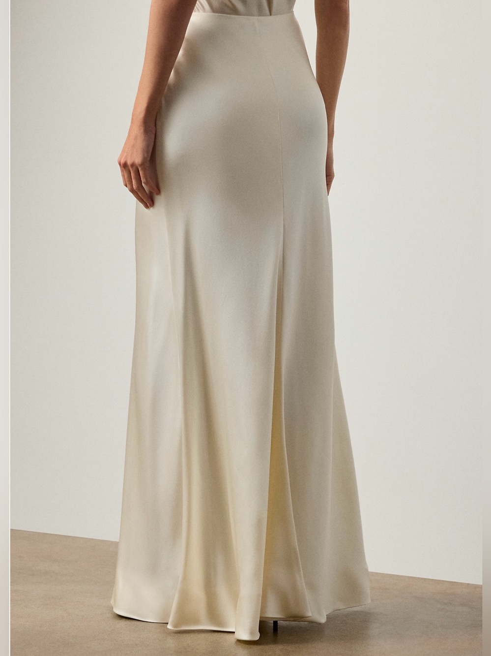 RALPH LAUREN COLLECTION BRIDAL MASSINA STRETCH SATIN SKIRT IN WHITE - Picture 5 of 12